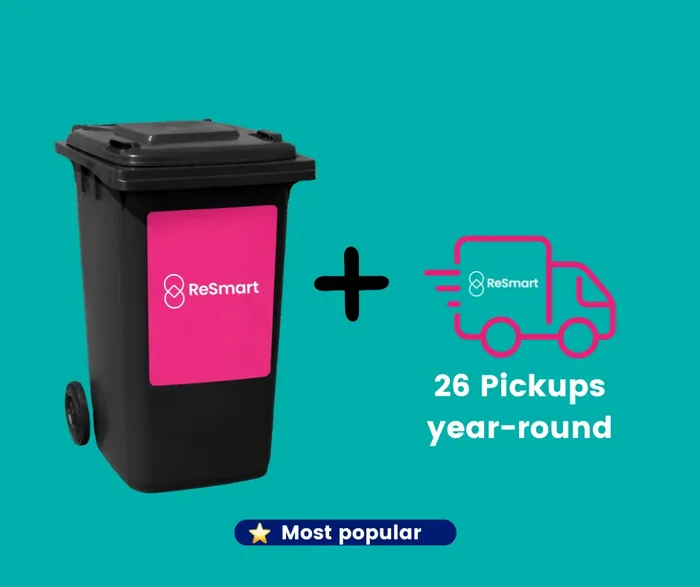 ReSmart 240L bin plus pickup truck: 26 Pickups year-round, most popular