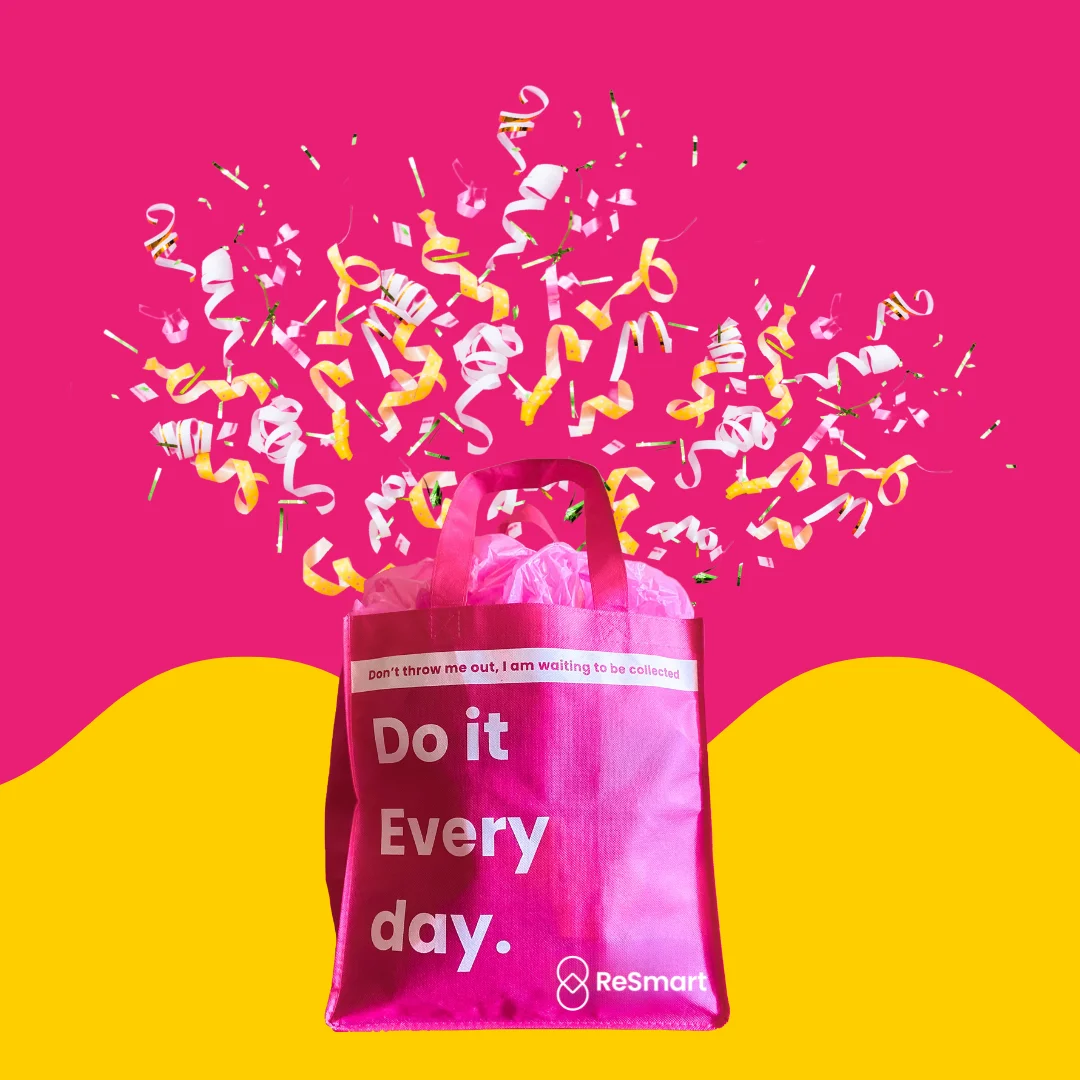 ReSmart Gift Card: a pink bag bursting with confetti